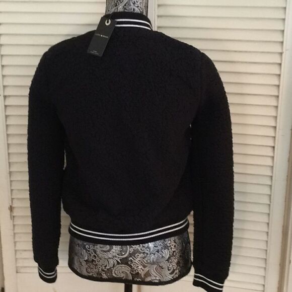 NWT Lucky Brand Varsity Bomber Jacket Pockets XS - Picture 4 of 13